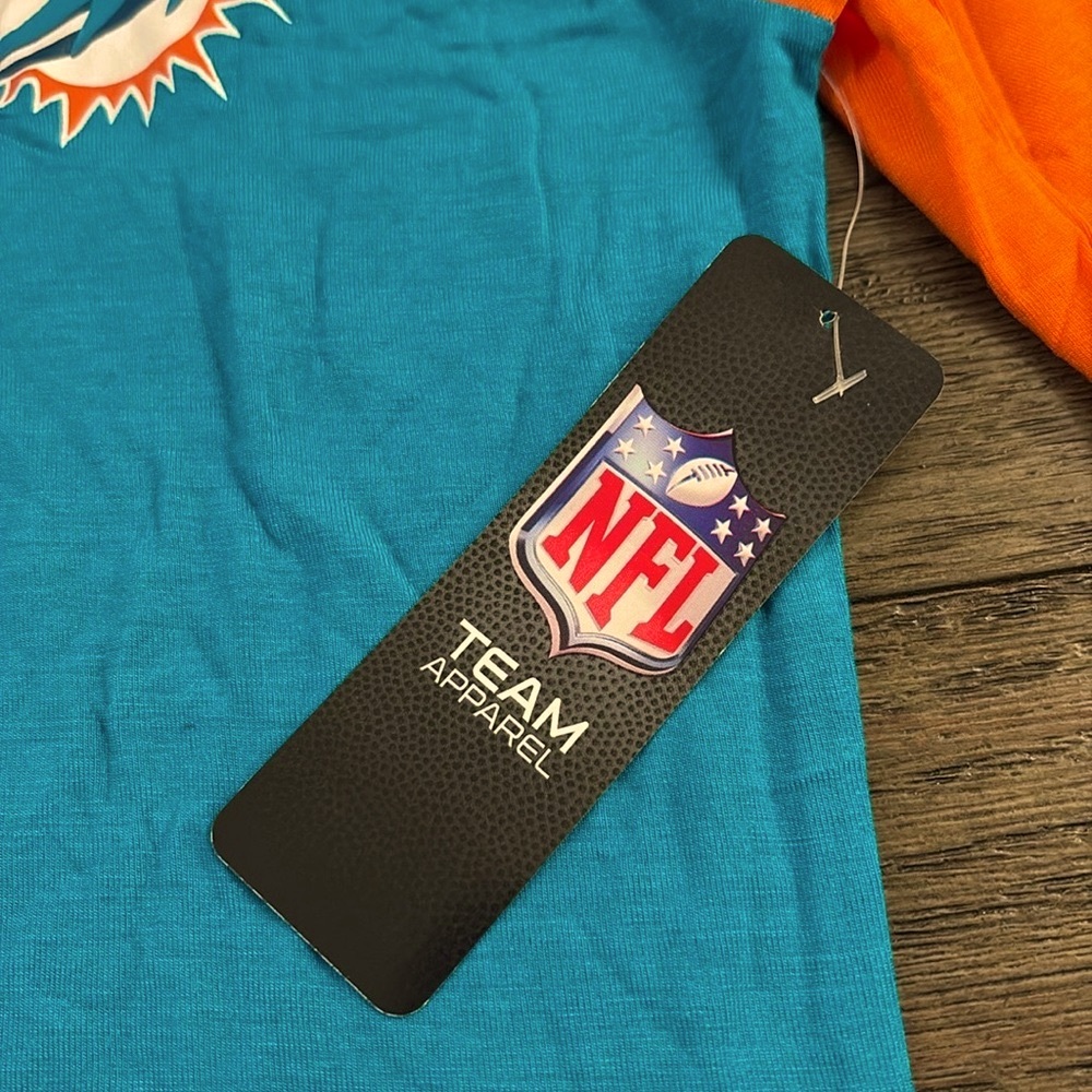 NWT [NFL] Miami Dolphins Lace-Up Long Sleeved T-Shirts, Multiple Women's Sz S-XL - Picture 6 of 12